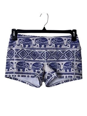 Feed Me Fight Me Fitness Weightlifting Booty Shorts,  Elephant 3" Inseam, Medium